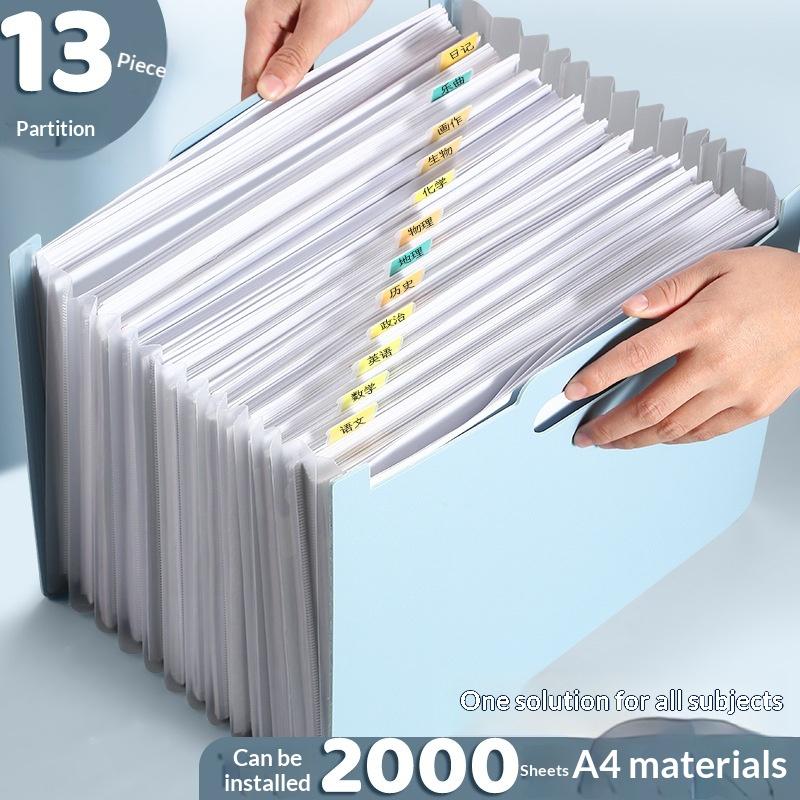 Expandable Accordion File Folder 13 Pockets - Папка-органайзер формата A4 с 13 карманами,