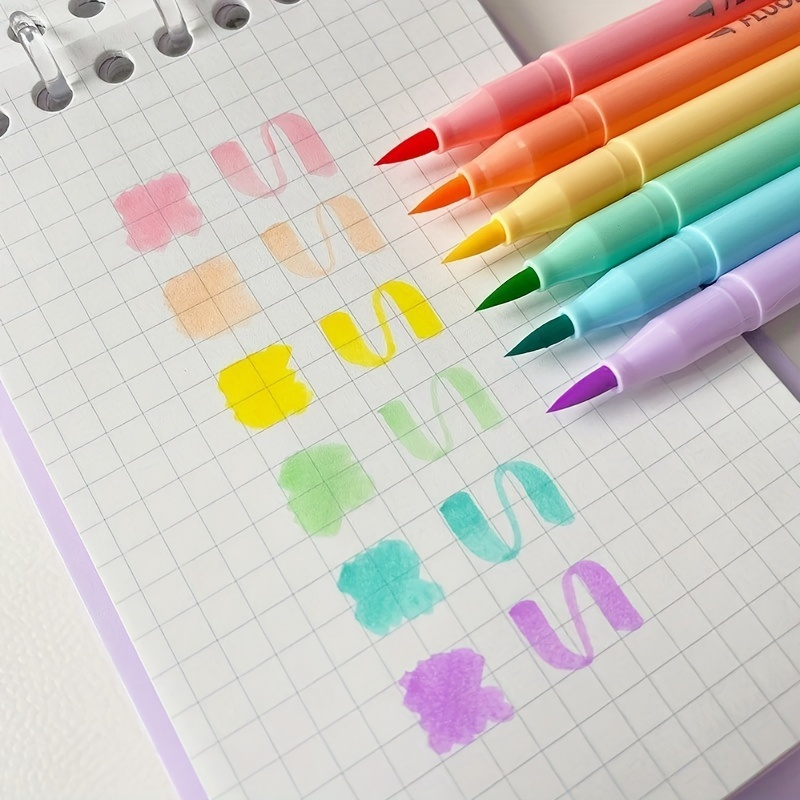 6 шт., набор флуоресцентных ру – обзор и цена Pastel Highlighter Set Double Ended