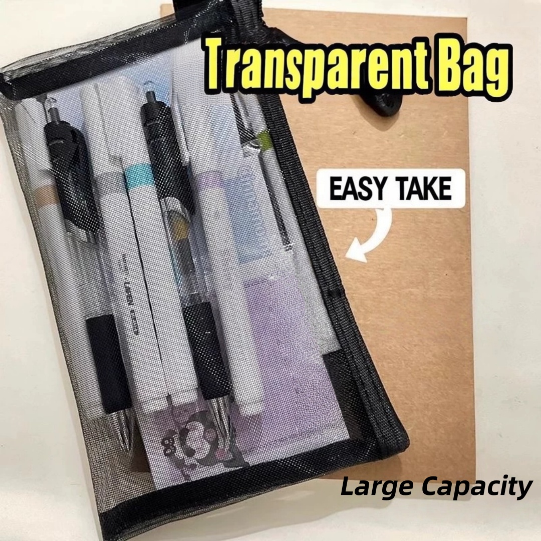 Нейлоновый чехол для хранения  – обзор и цена Clear Mesh Pencil Pouch For Exam