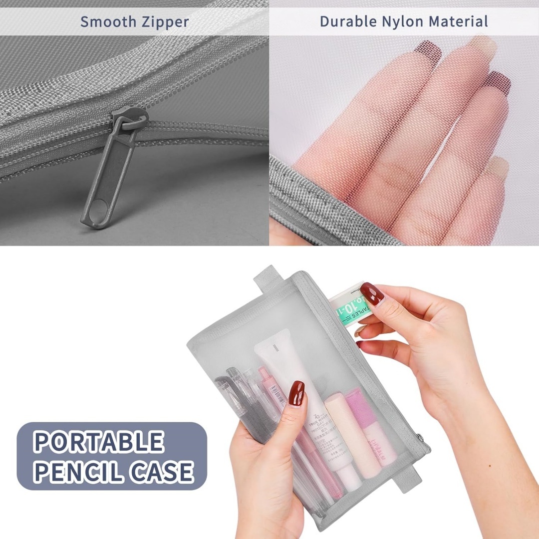 Портативная сумка для офисных  – обзор и цена Clear Mesh Pencil Pouch For Exam