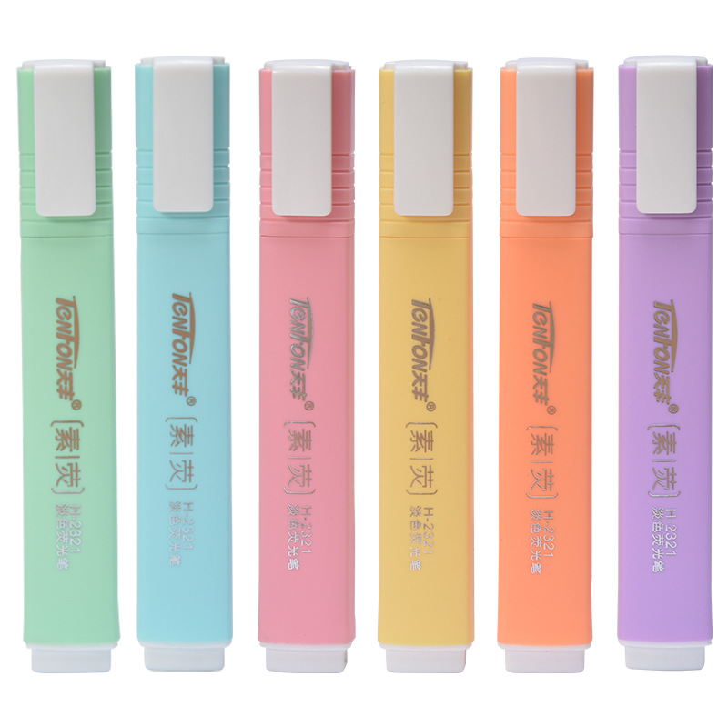 6 шт./компл., плоская форма, б – обзор и цена Pastel Highlighter Set Double Ended